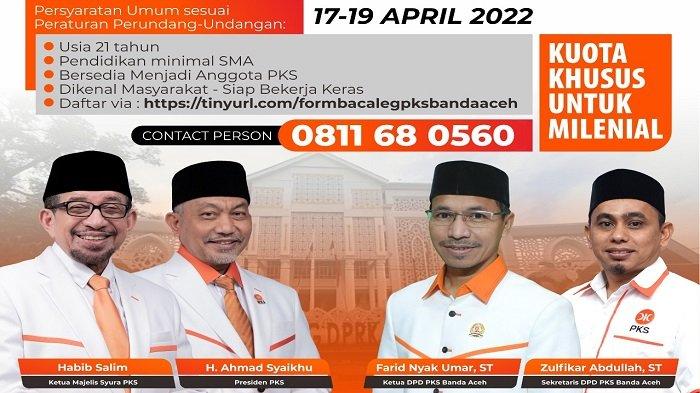 Pemilu Dua Tahun Lagi, PKS Banda Aceh Mulai Buka Pendaftaran Bakal Caleg DPRK